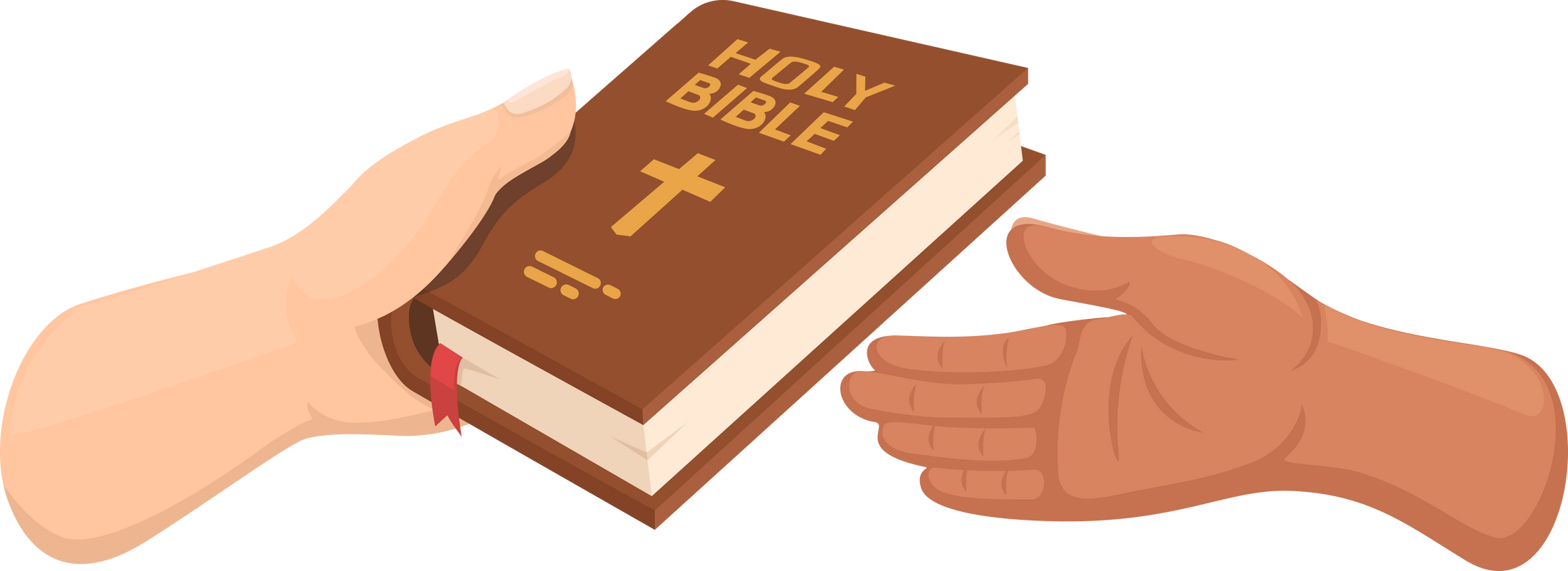 Hand Giving Bible Holy Book Illustration